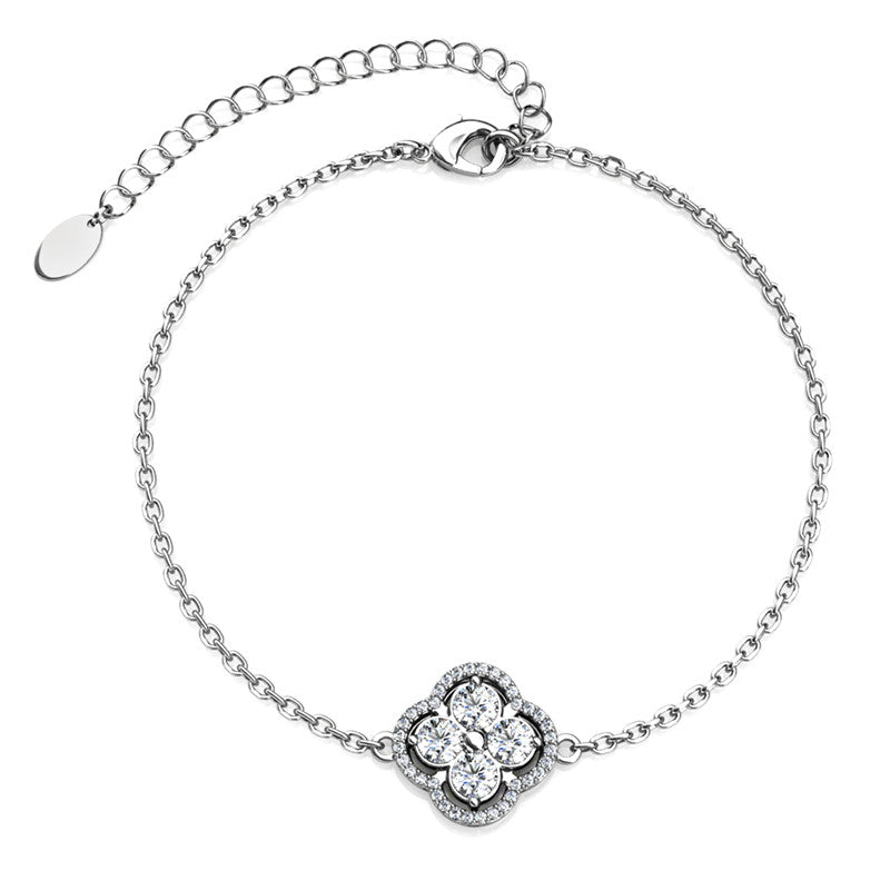Elegant Clover Crystal Bracelet DB0130 by Veecans Jewellery with crystals from Swarovski