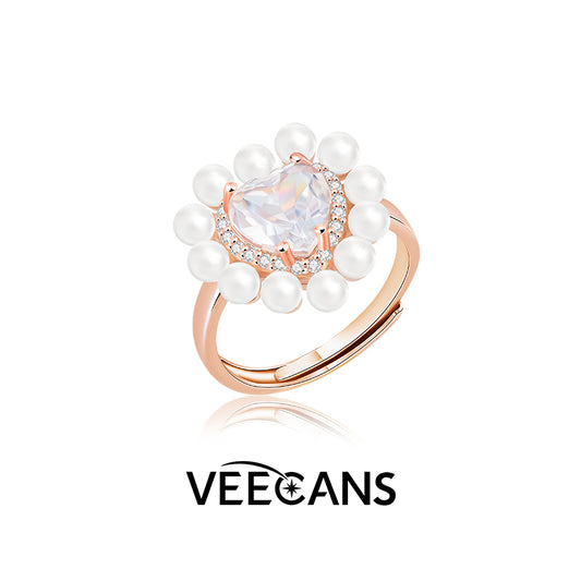 Classic Elegance Collection - Heart-shaped Pearl Ring