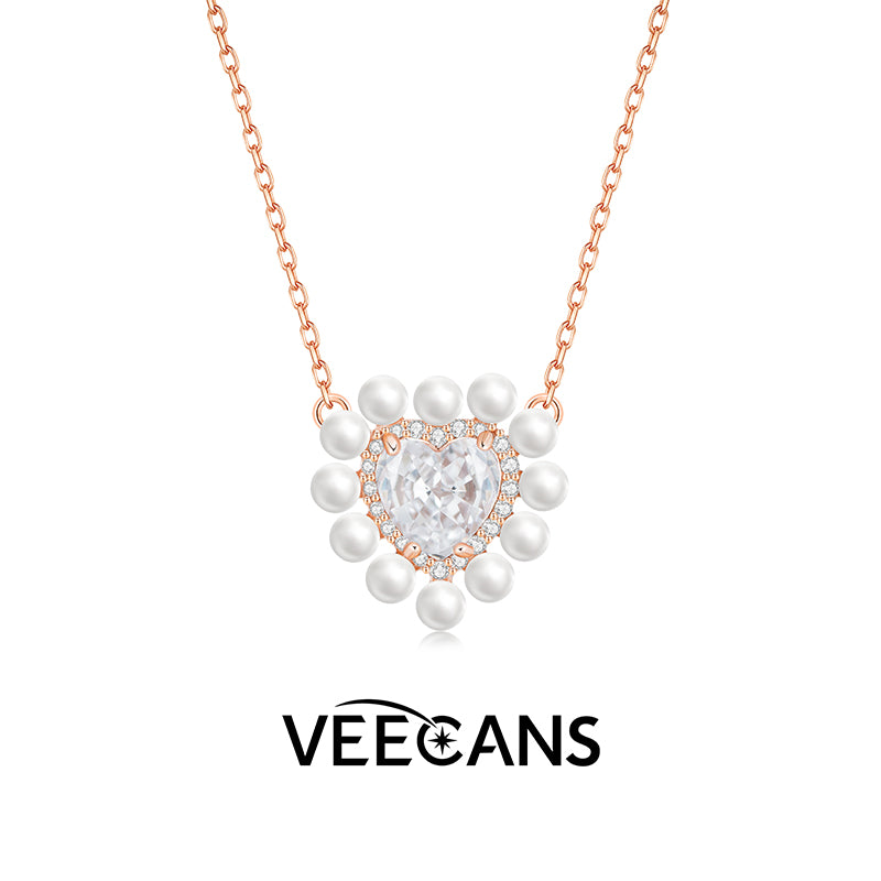 Heart-shaped pearl necklace