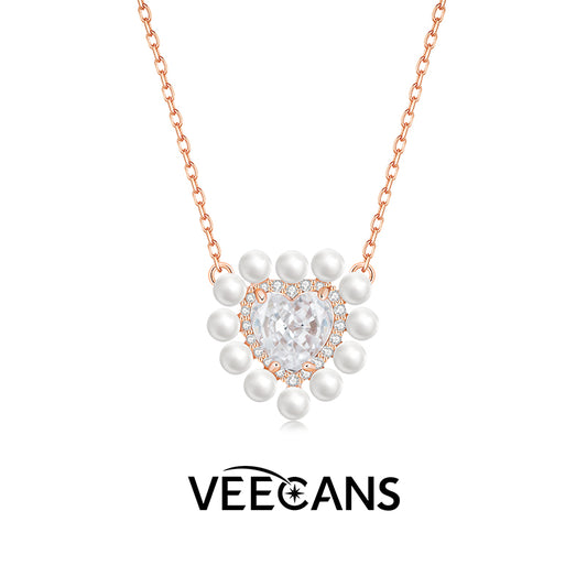 Heart-shaped pearl necklace