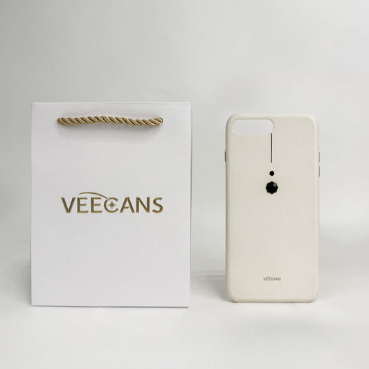 Veecans White leather phone case