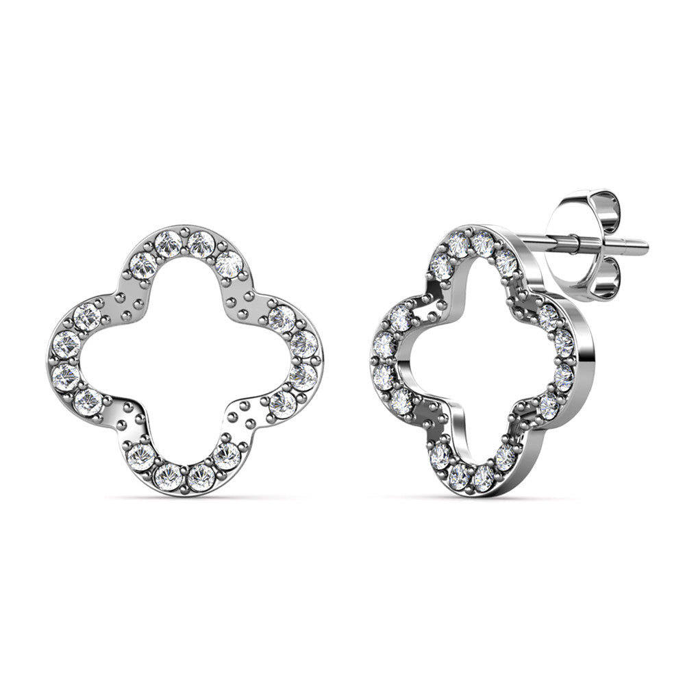 Lucky Clover Crystal Earrings DE0453 by Veecans Jewellery with crystals from Swarovski