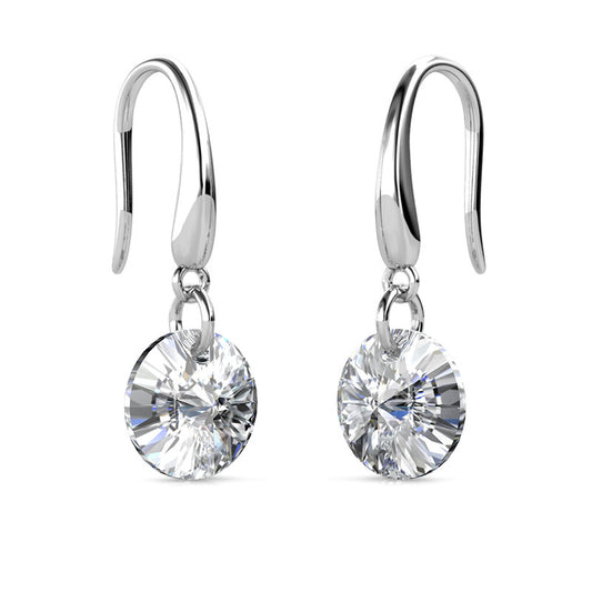 Crystal White Earrings DE0051 by Veecans Jewellery with crystals from Swarovski