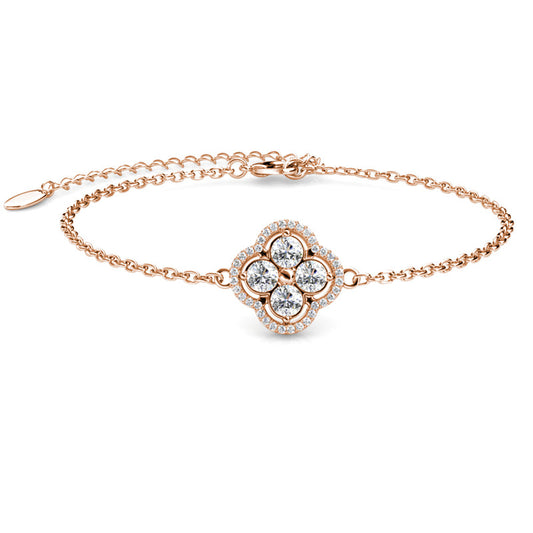 Elegant Clover Crystal Bracelet DB0130 by Veecans Jewellery with crystals from Swarovski
