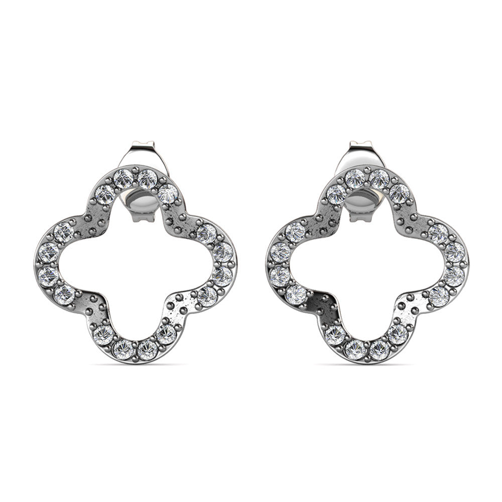 Lucky Clover Crystal Earrings DE0453 by Veecans Jewellery with crystals from Swarovski