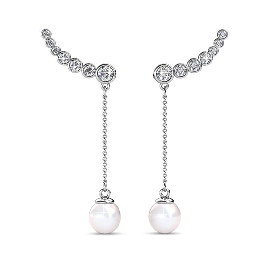 Pearly Wings Earrings DE0022 by Veecans Jewellery with crystals from Swarovski
