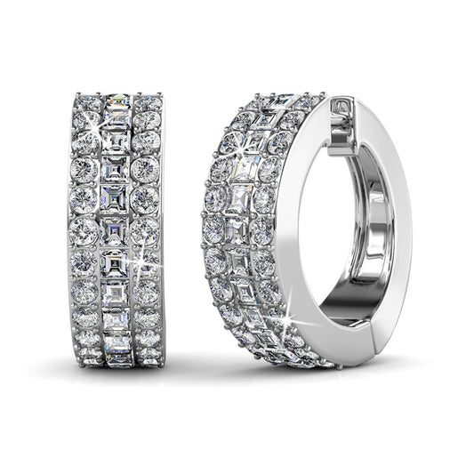 Olena Clip Crystal Earrings DE0057 by Veecans Jewellery with crystals from Swarovski