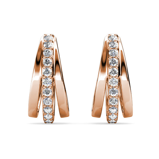 Bordeaux Hoop Crystal Earrings DE0343 by Veecans Jewellery with crystals from Swarovski