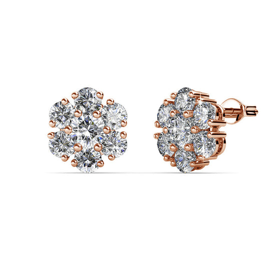 Elegant Flower Earrings DE0257 by Veecans Jewellery with crystals from Swarovski