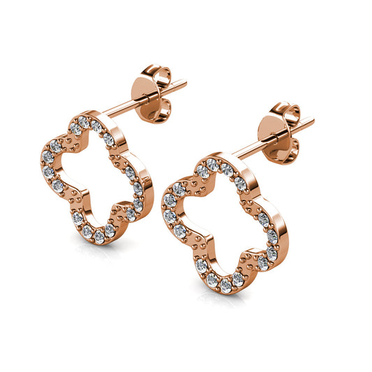 Lucky Clover Crystal Earrings DE0453 by Veecans Jewellery with crystals from Swarovski