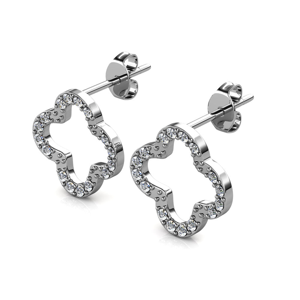 Lucky Clover Crystal Earrings DE0453 by Veecans Jewellery with crystals from Swarovski